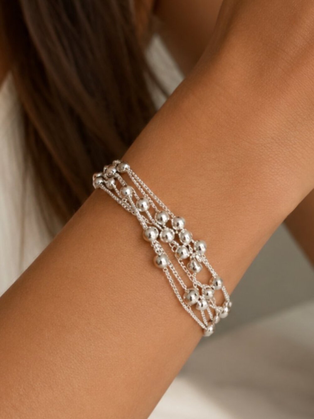925 Sterling Silver Bead Bracelet 4 MM Ball Bracelet Bead Bracelet